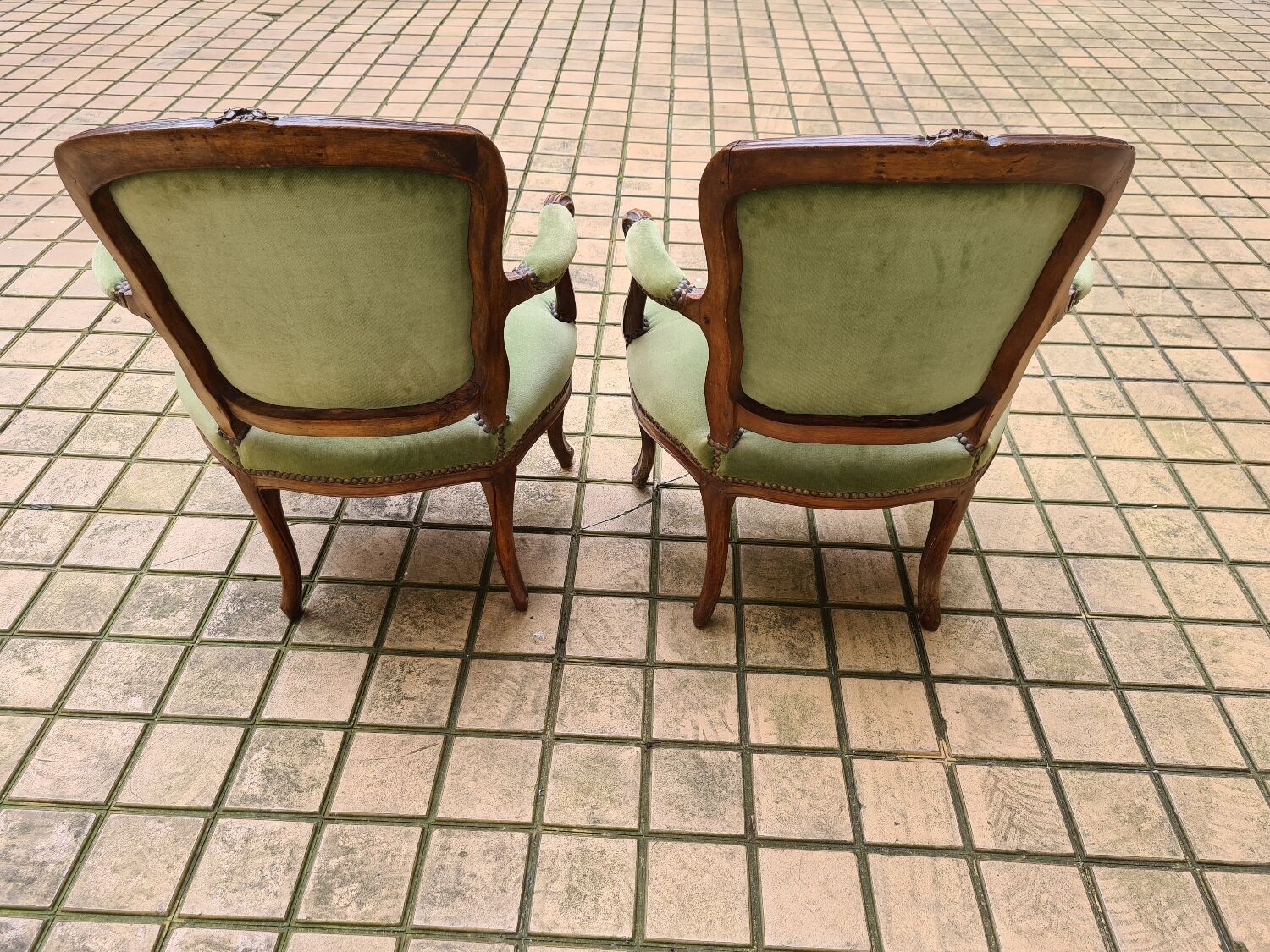Pair of armchairs Louis XV period, stamped Baudin