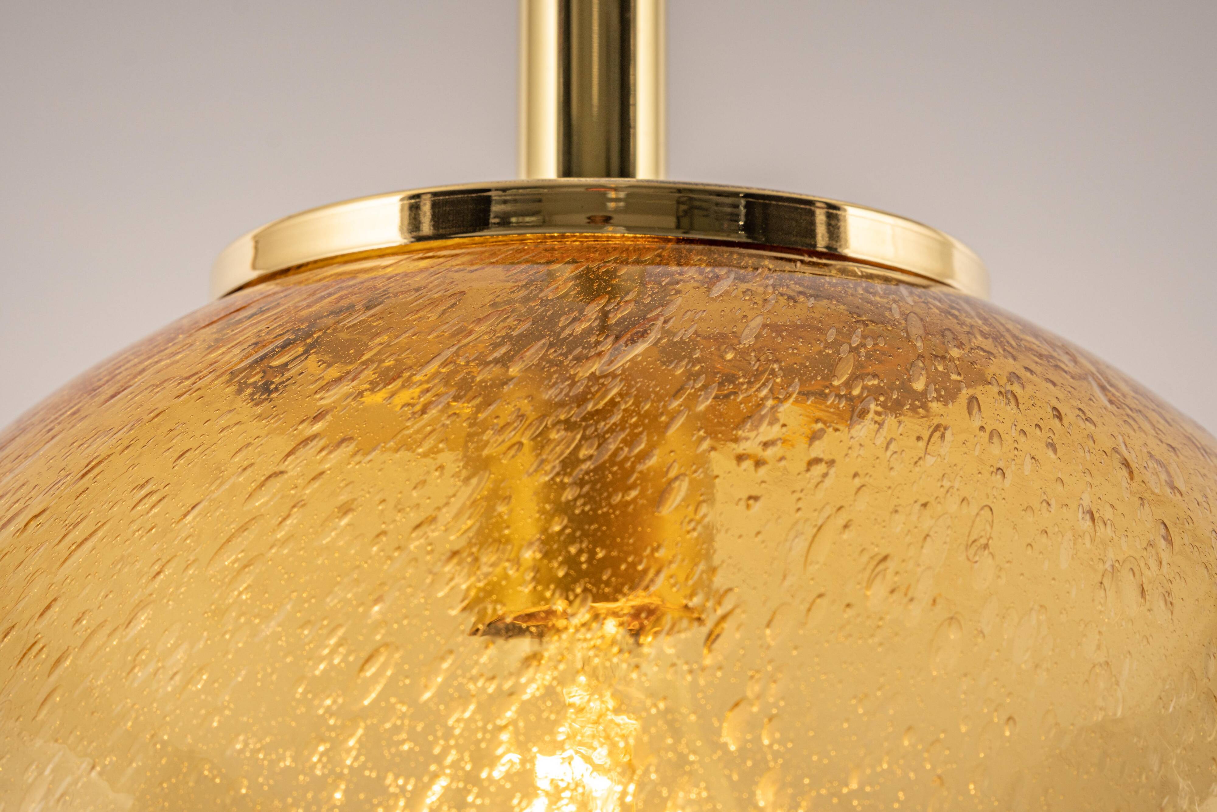 Murano ball pendant light by Doria, Germany, 1970s