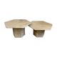 Vintage travertine coffee table duo