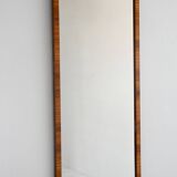 Scandinavian Art Deco Mirror in Flamed Birch Root with Black Detail