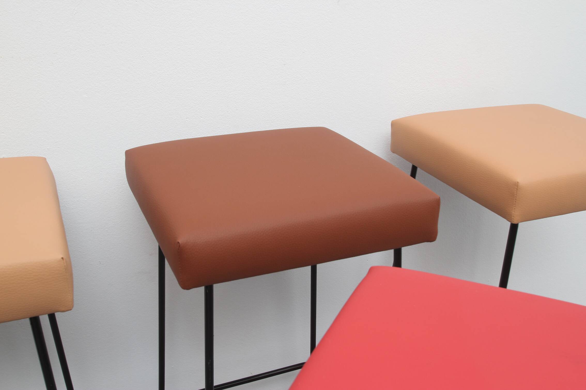 Ensemble de 4 tabourets de barre Wire années 1960