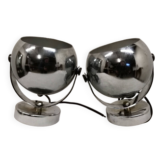 Pair of vintage chrome spotlights from the 70s