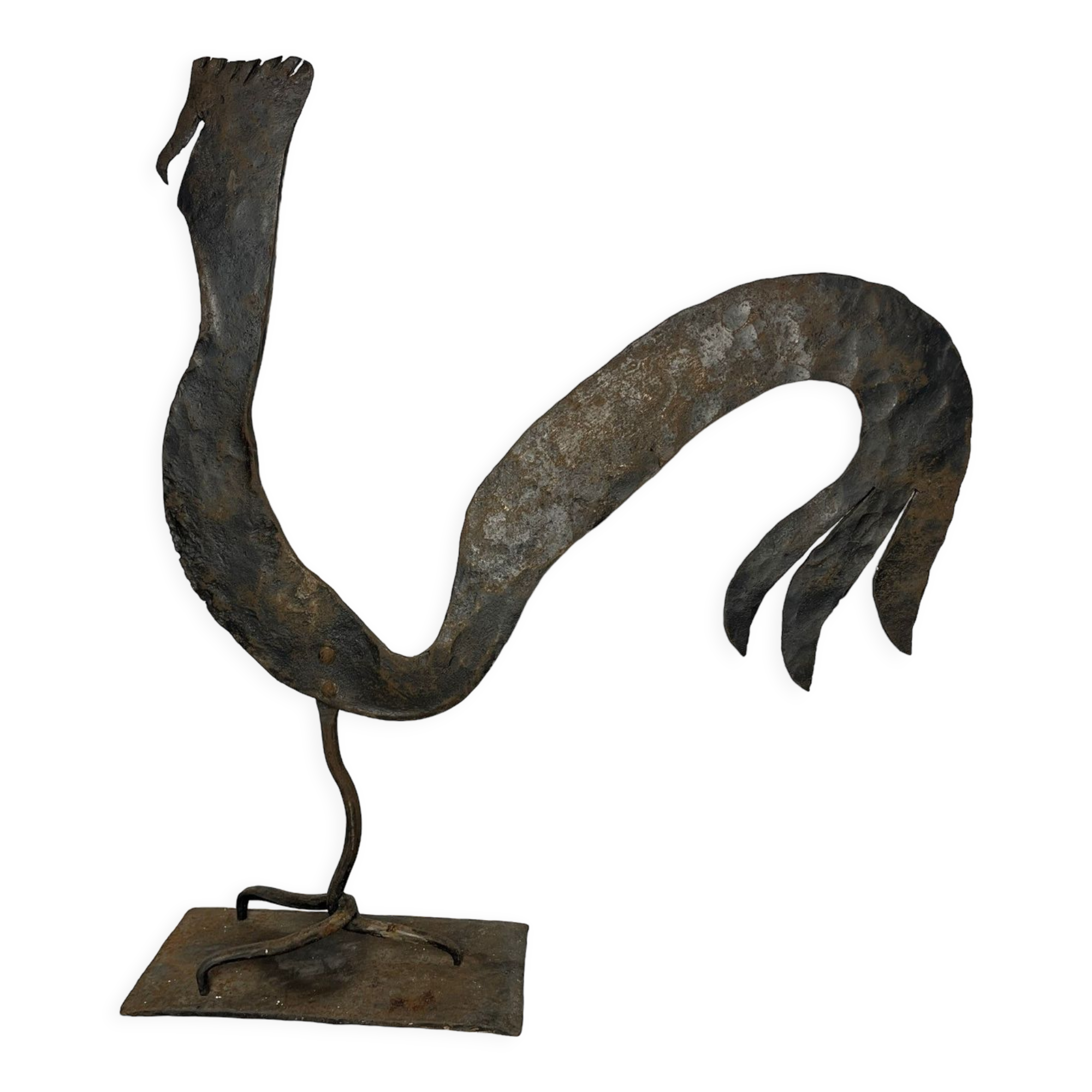 Sculpture coq métal G. Raveneau vers 1970
