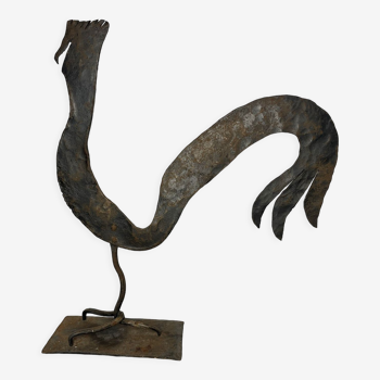 Sculpture coq métal G. Raveneau vers 1970