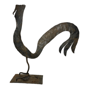Sculpture coq métal G. Raveneau