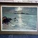 Large painting of the Mediterranean seaside in Toulon, signed Jean Vincent