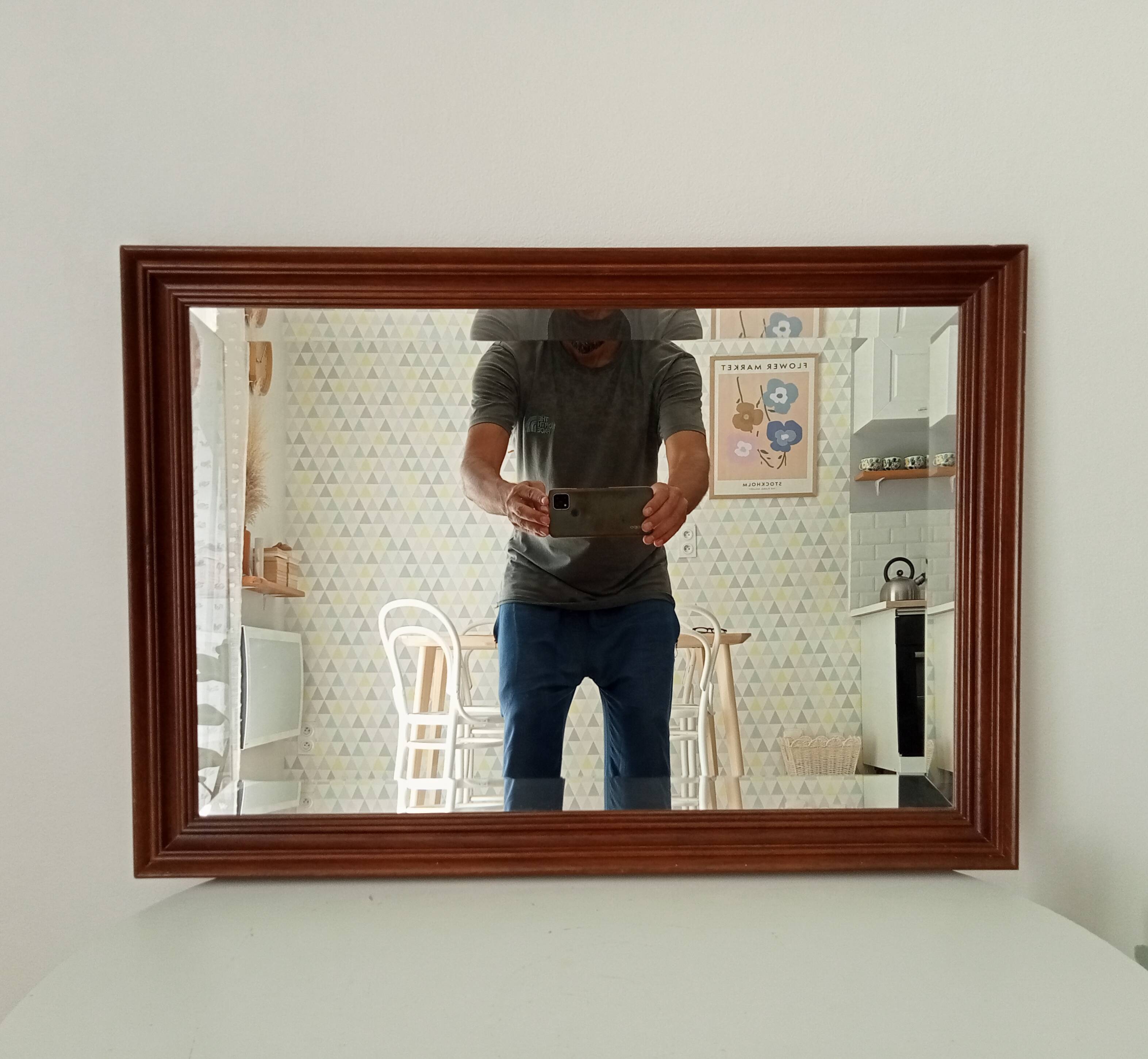 Vintage Italian mirror, beveled glass, 1960s