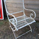 Pair of early 20th century metal garden armchairs