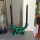 Art Deco candle holder in woven ceramic