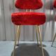 Pair of Pelfran Vintage red furry sheepskin chairs