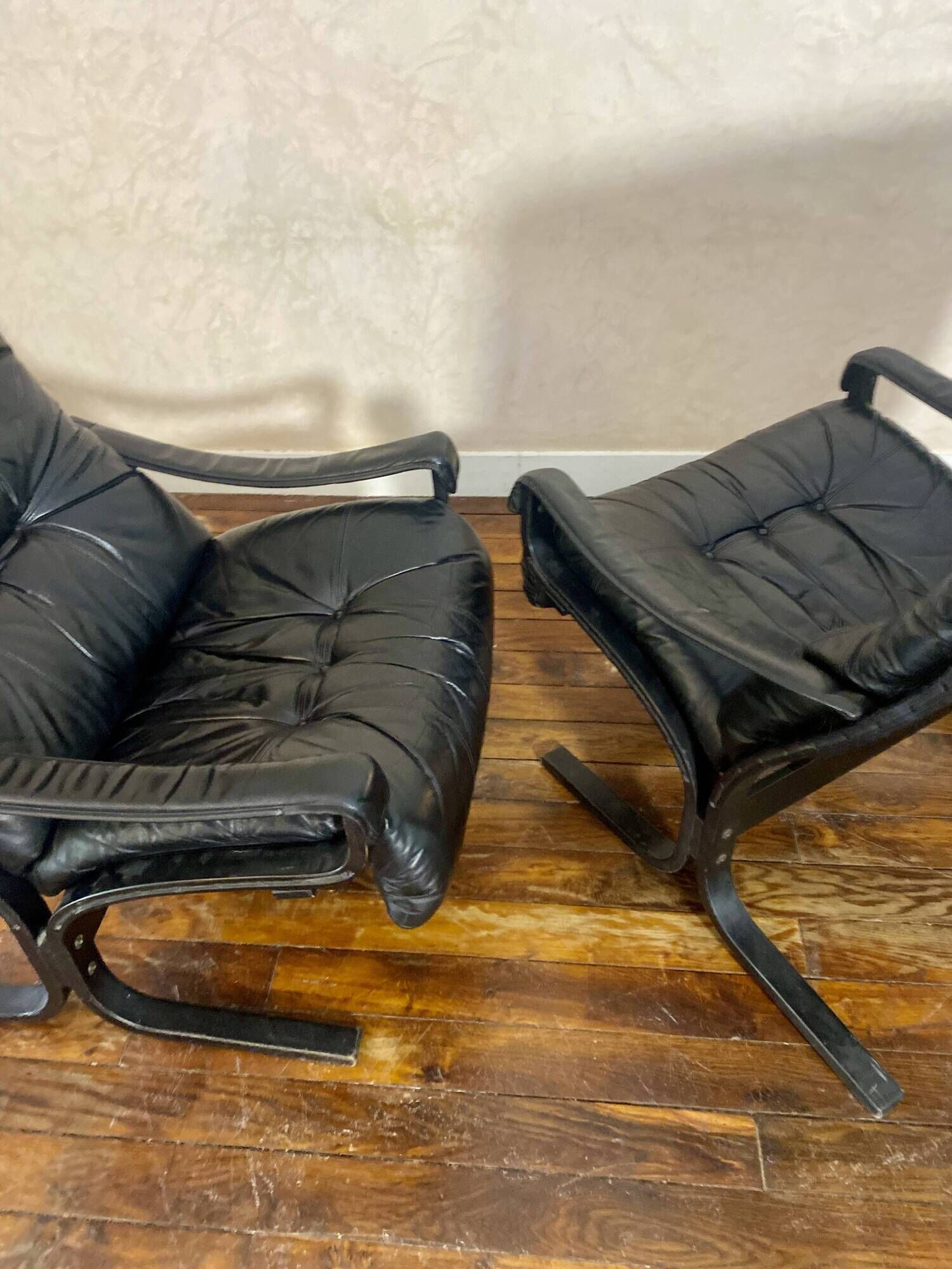 Pair of vintage Westnofa Siesta armchairs by Ingmar Relling 1960.