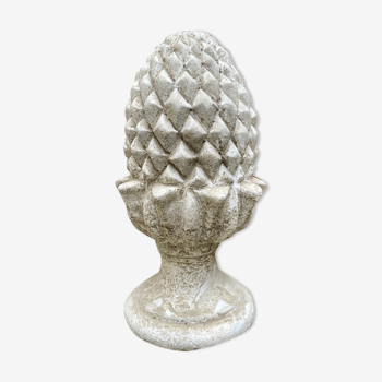 Bleached concrete ornamental pine cone