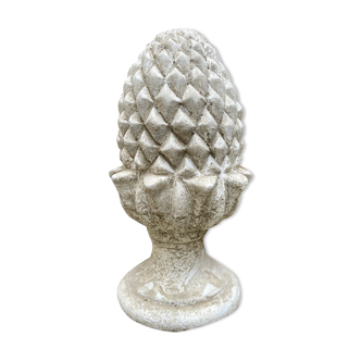 Bleached concrete ornamental pine cone