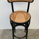 Pair of high canne stools or black curved wooden bar chairs, 1970