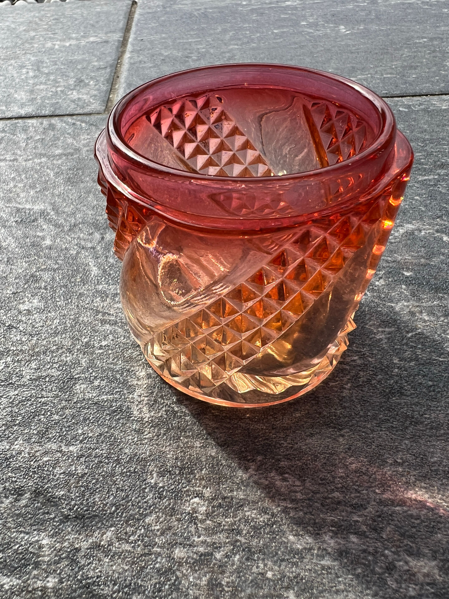 Baccarat Serpentine toilet set, pink crystal, 3 pieces