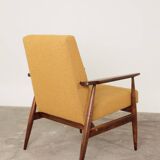 Mustard yellow curly Scandinavian armchair by H.Lis