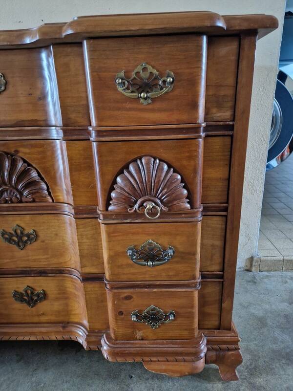 Double drop-leaf commode - Chippendale, Mahogany - Cherry wood