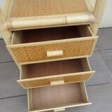 Bamboo and rattan shelf
