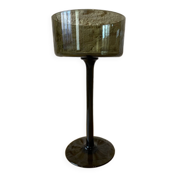 Grande coupe en verre soufflé teinté vert mousse