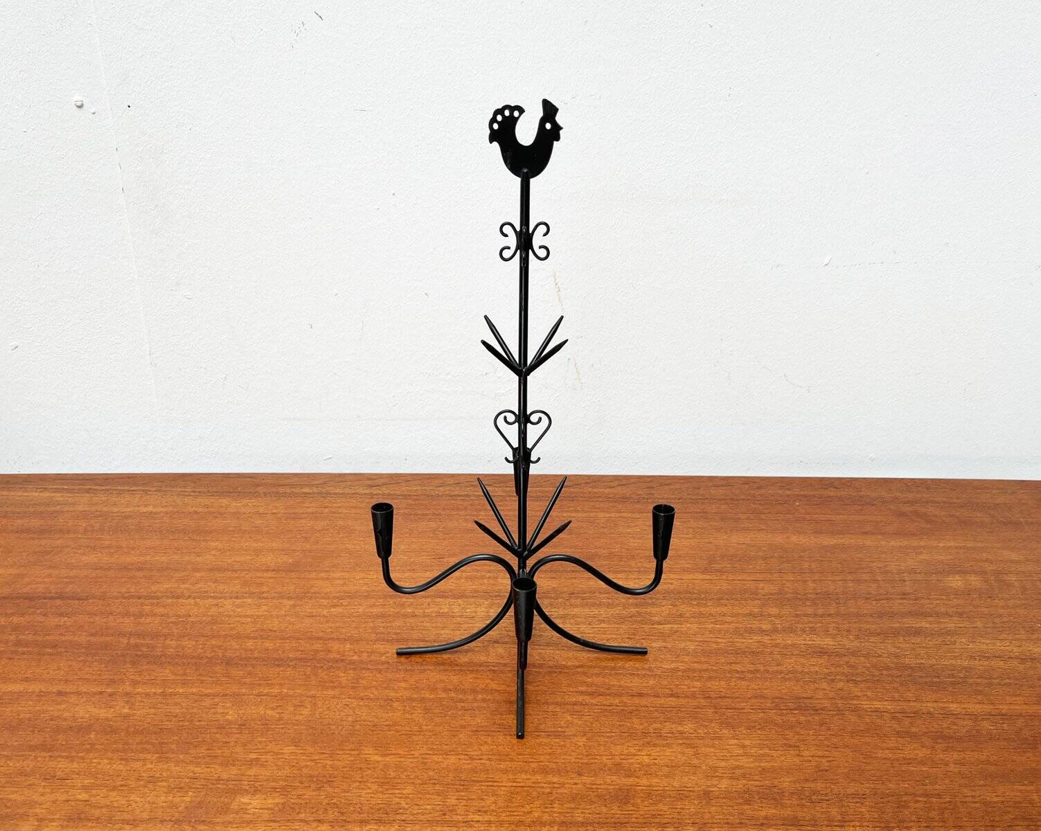 Mid-century Scandinavian metal candle holder by Gunnar Ander, 1960s.