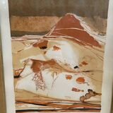 Ancienne lithographie nicole tercinet levin « composition « + cadre doré