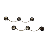 Pair of vintage wall coat racks in gold metal