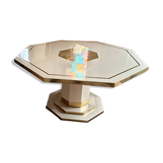 Octagonal table by Jean Claude Mahey