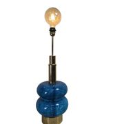 Lampadaire/lampe de table vintage bleue en verre