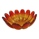 Very rare Indiana glass, amber lotus flower.