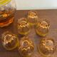Vintage liqueur service in amber glass (decanter + 6 glasses)