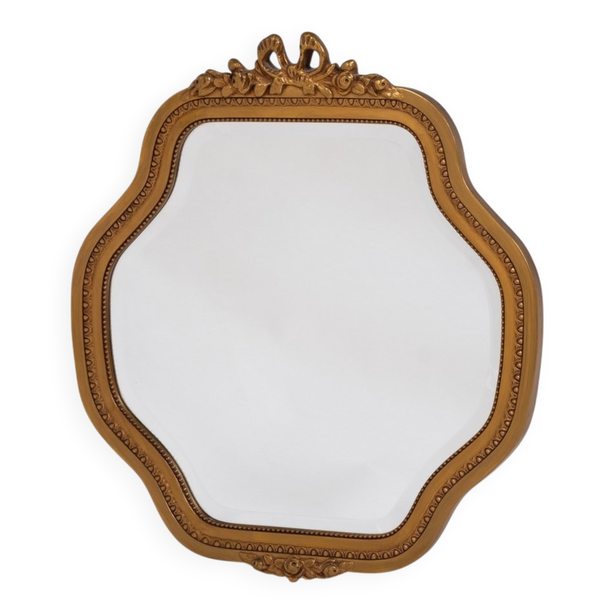 Miroir Doré Antique avec Verre à Facettes, 1800s