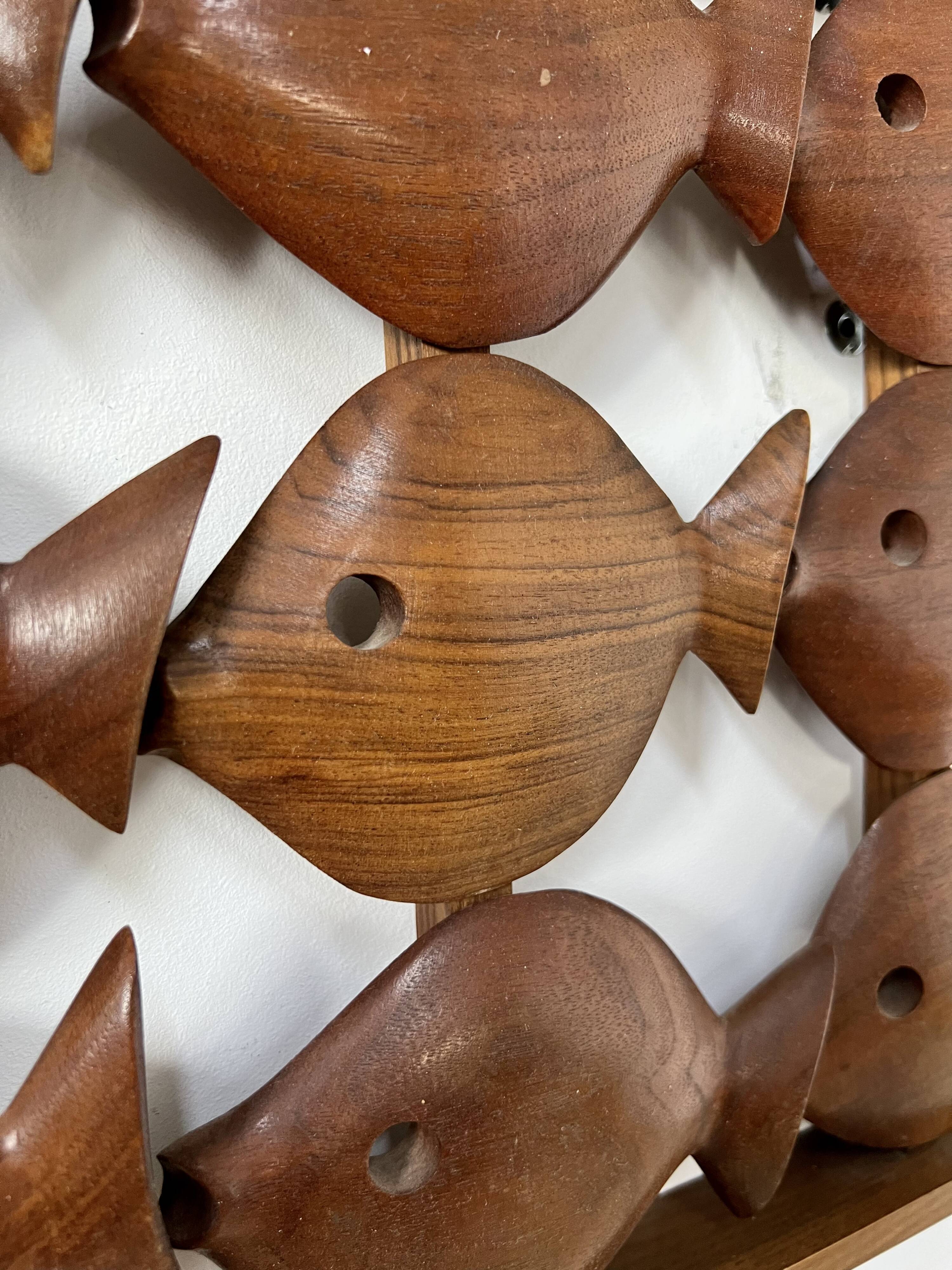 Old teak frame "fish" Scandinavian design of the 60s vintage decoration