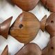 Old teak frame "fish" Scandinavian design of the 60s vintage decoration