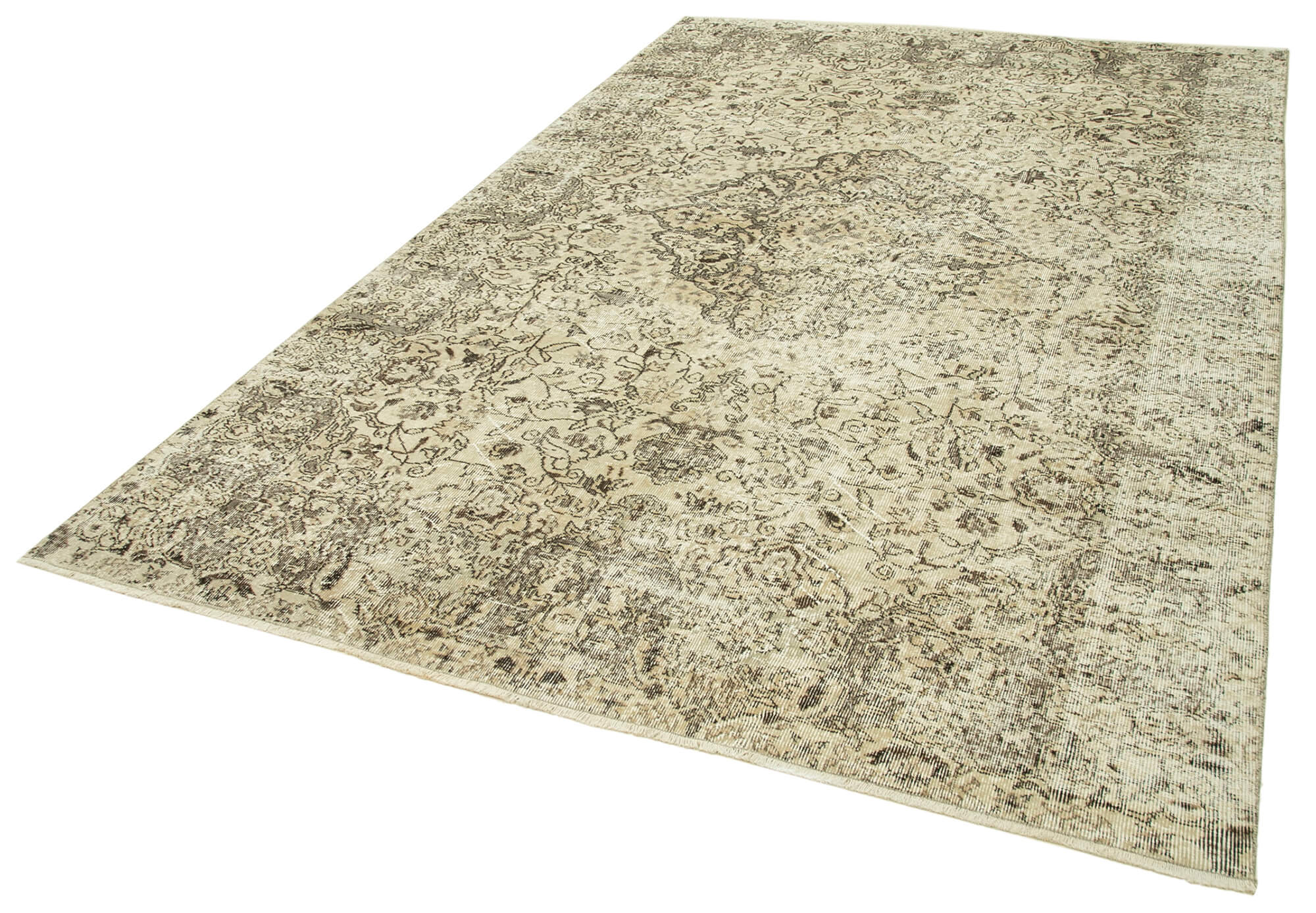 Hand-knotted antique turkish beige carpet 202 cm x 312 cm