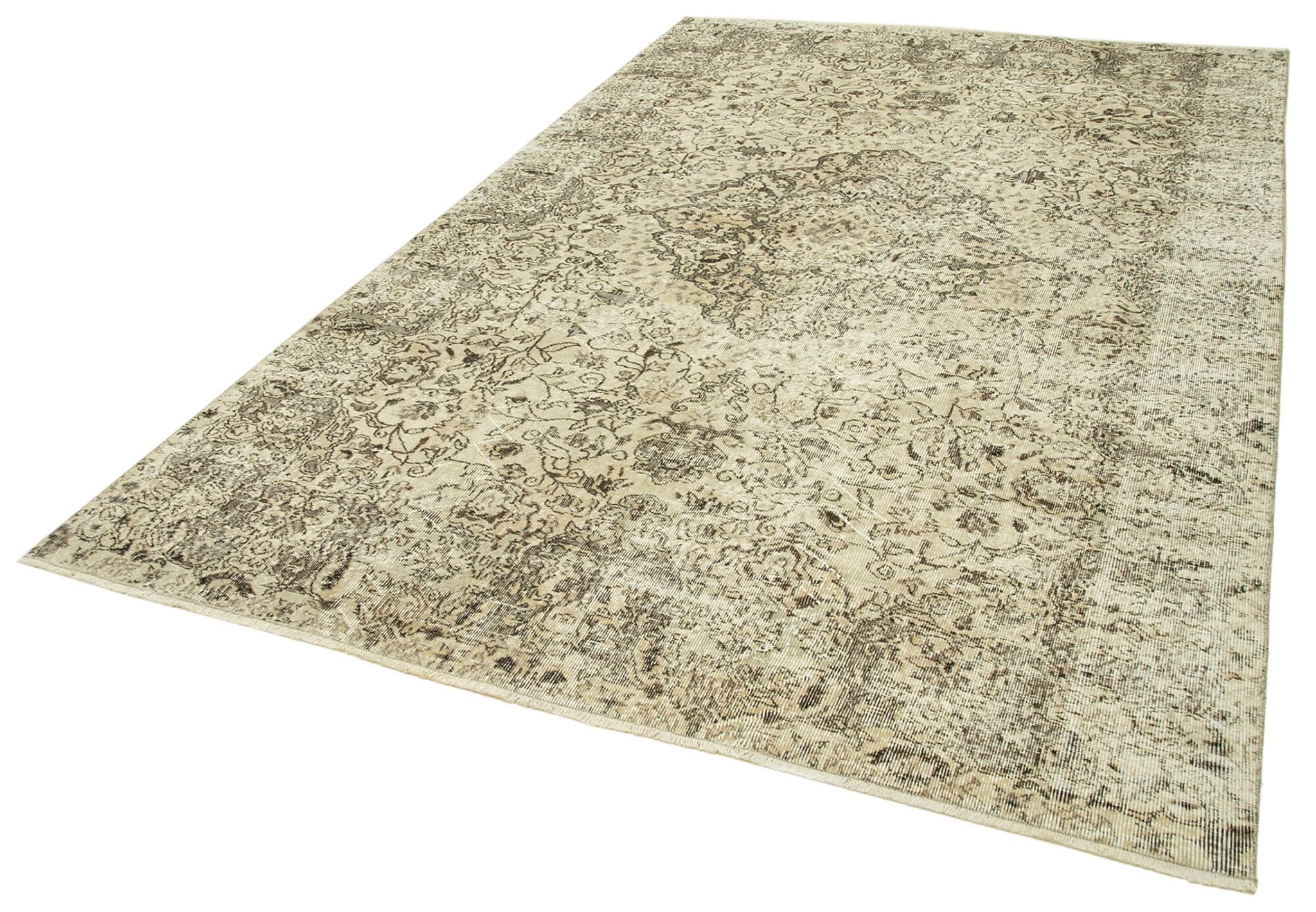 Hand-knotted antique turkish beige carpet 202 cm x 312 cm
