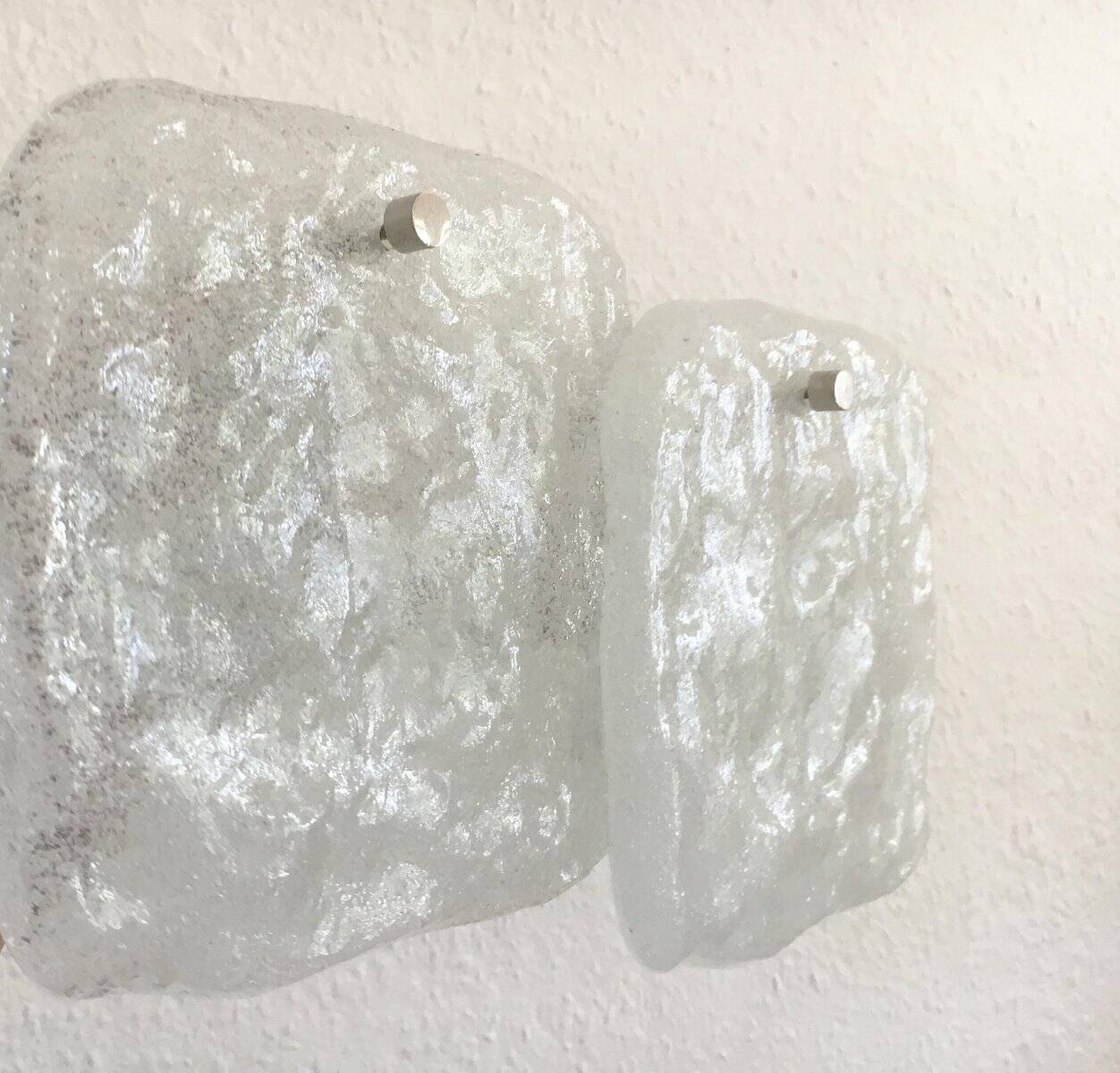 Frosted glass wall light by Kalmar Franken KG, 1960s