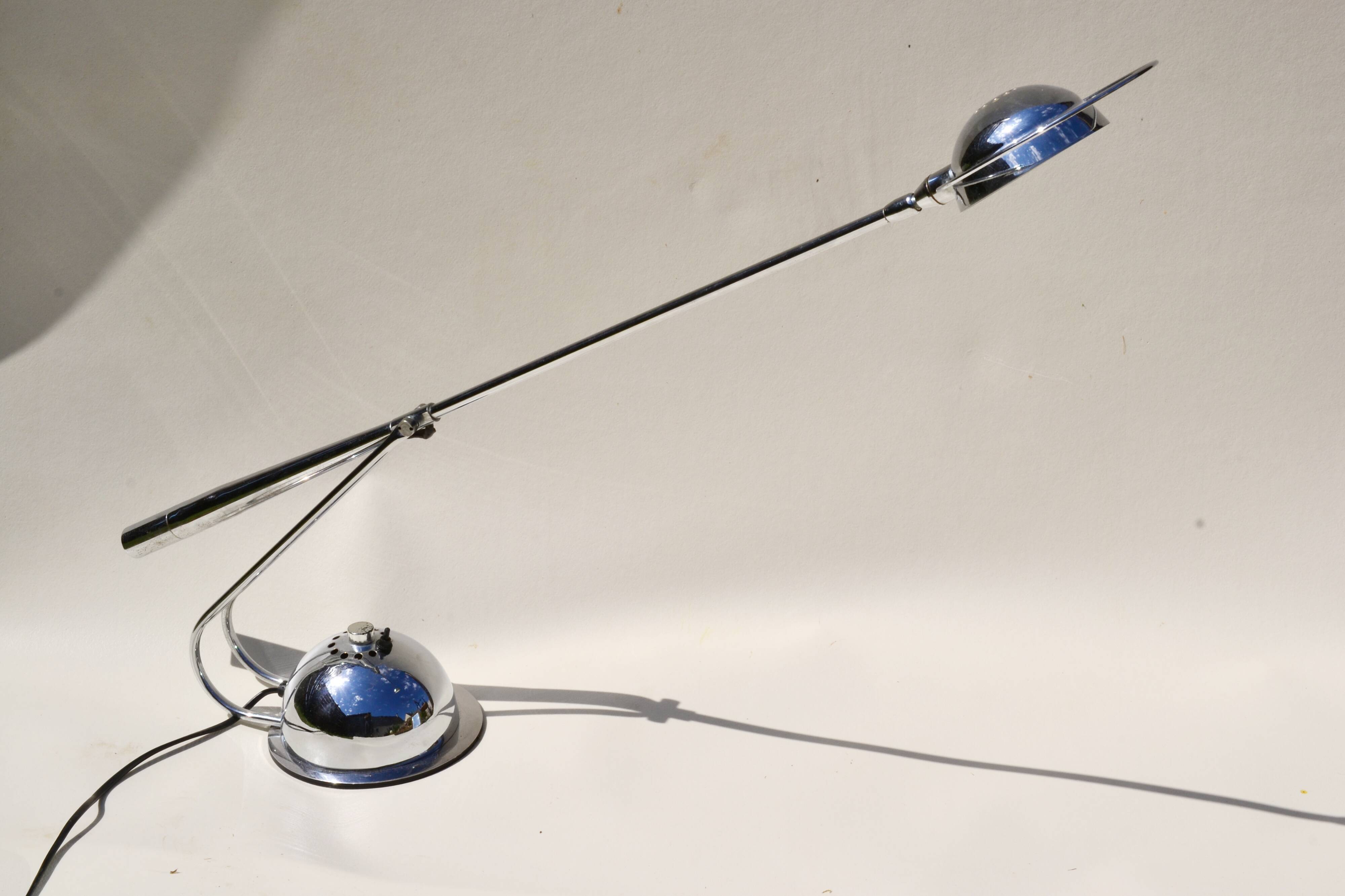 Chrome rocker desk lamp Aluminor 80s