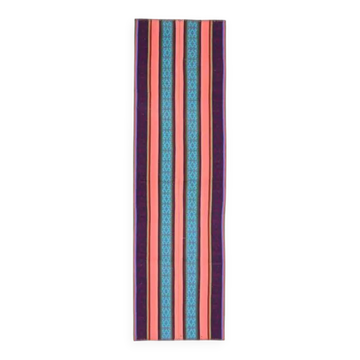 Tapis couloir vintage turc Oushak fait main en laine et coton rose 71x246