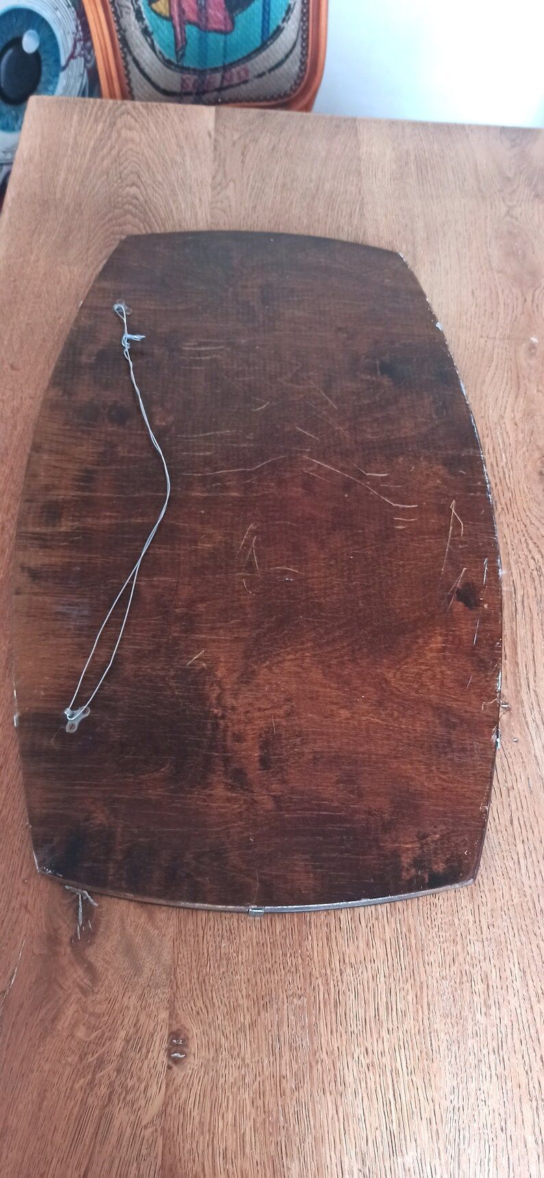 Octagonal beveled art deco wall mirror