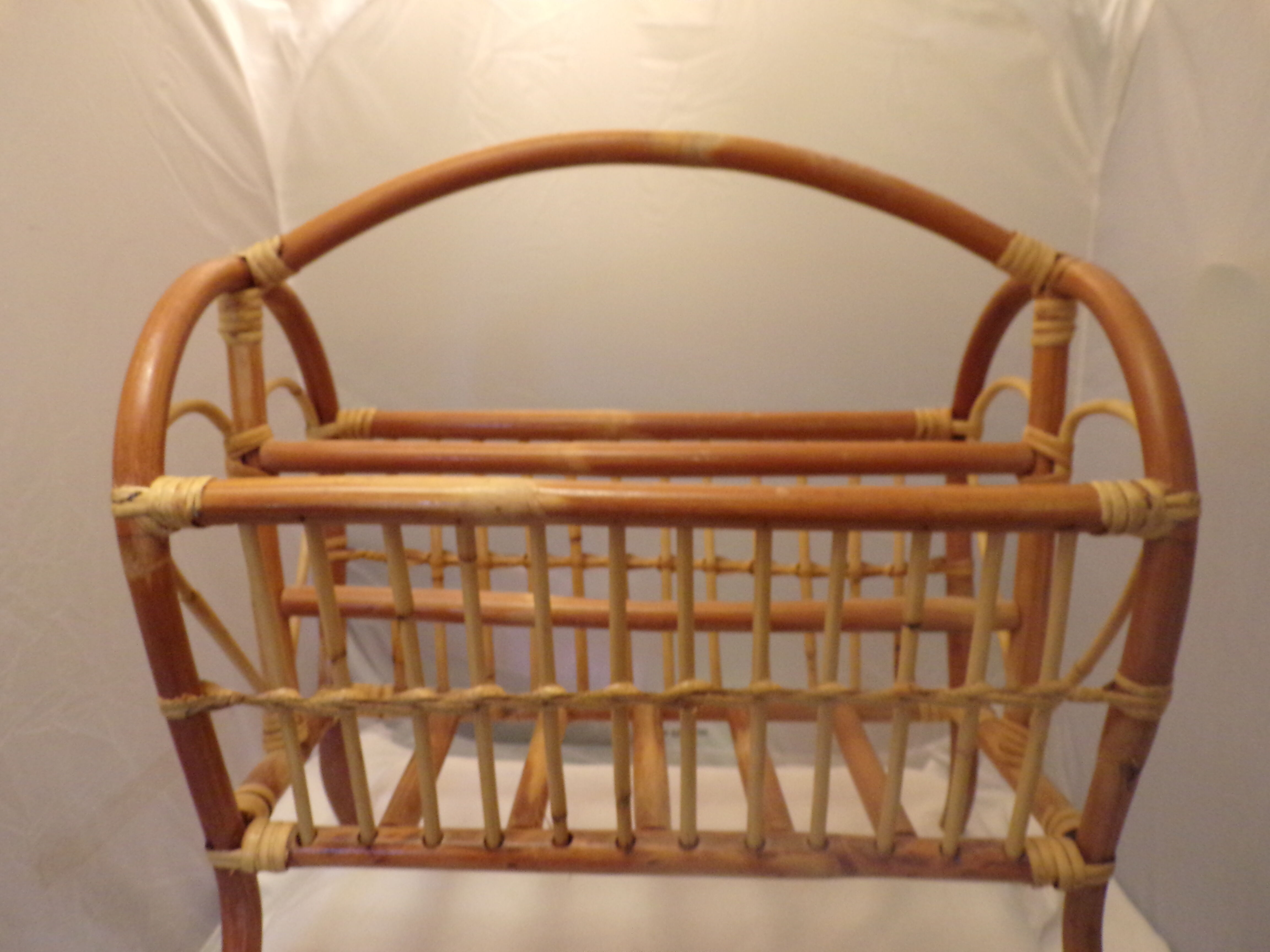 Rattan magazine rack
