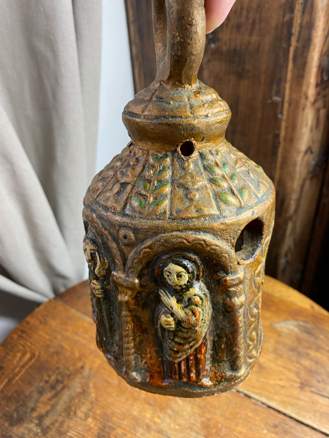 Ceramic lanterns, decorated with religious icons.