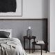 Dark grey table lamp, ceramic, contemporary work.