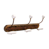 Coat rack in wood and porcelain