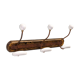 Coat rack in wood and porcelain