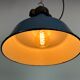 Industrial Blue Enamel Factory Lamp with Cast Iron Top, 1960s