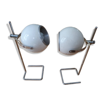 Pair of vintage eyeball lamps
