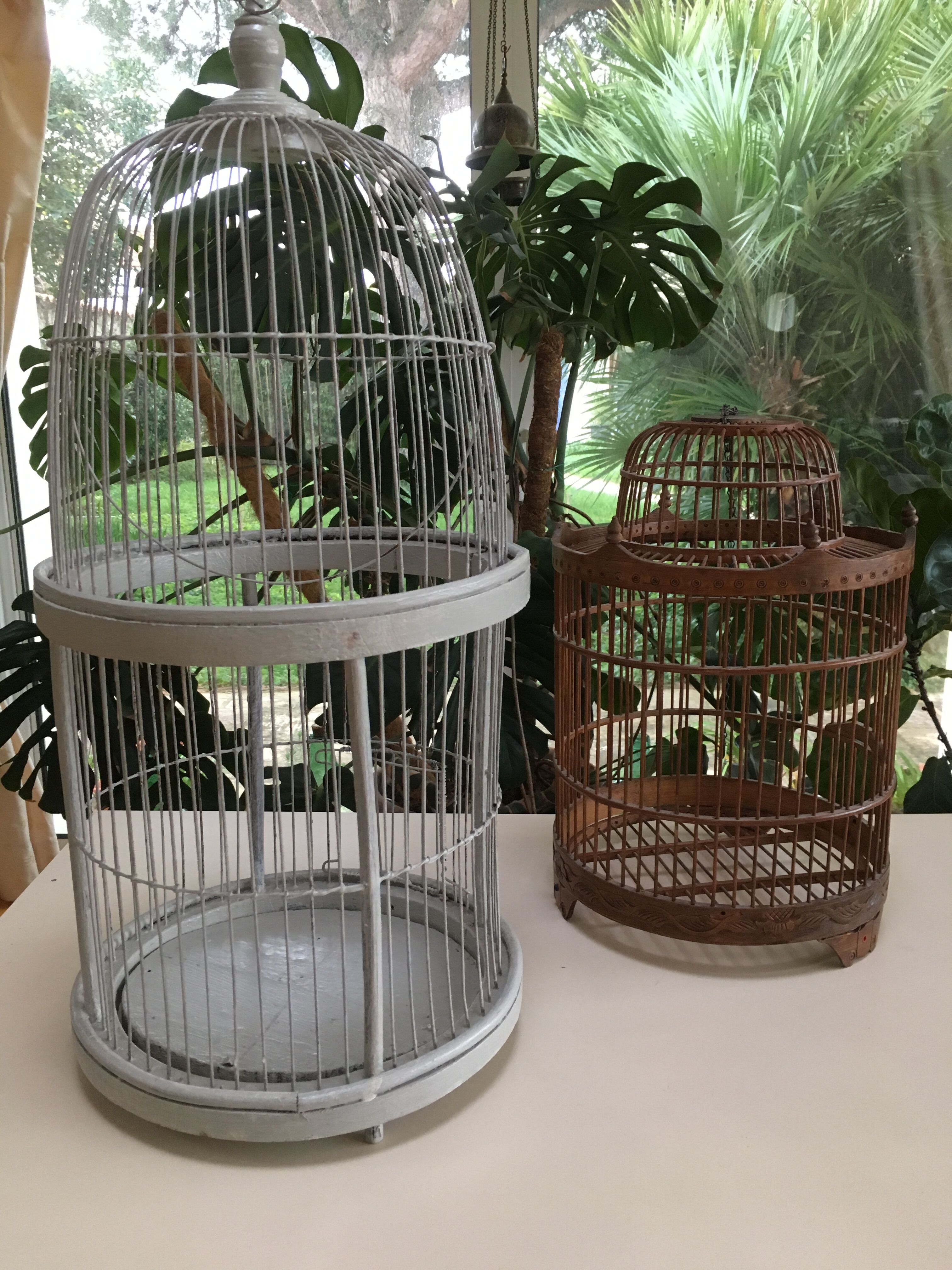 Vintage wooden birdcage H67cm