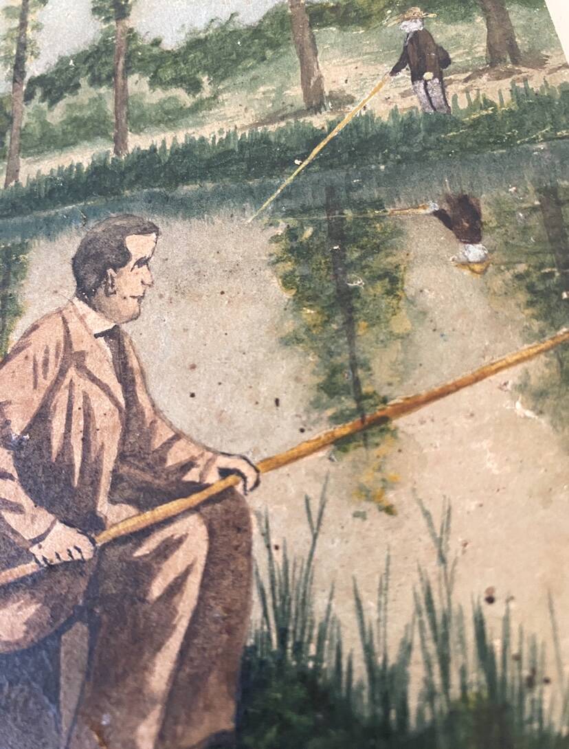 Painting from the 1900s, glass frame