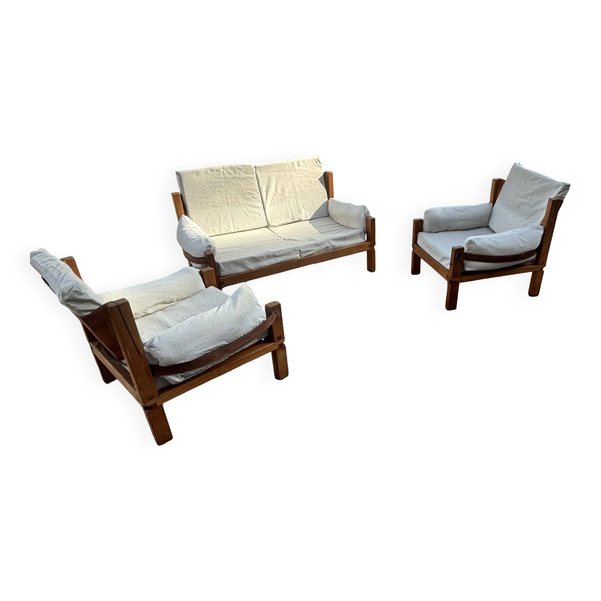Pierre Chapo Set – 2 S15 armchairs and S22 sofa