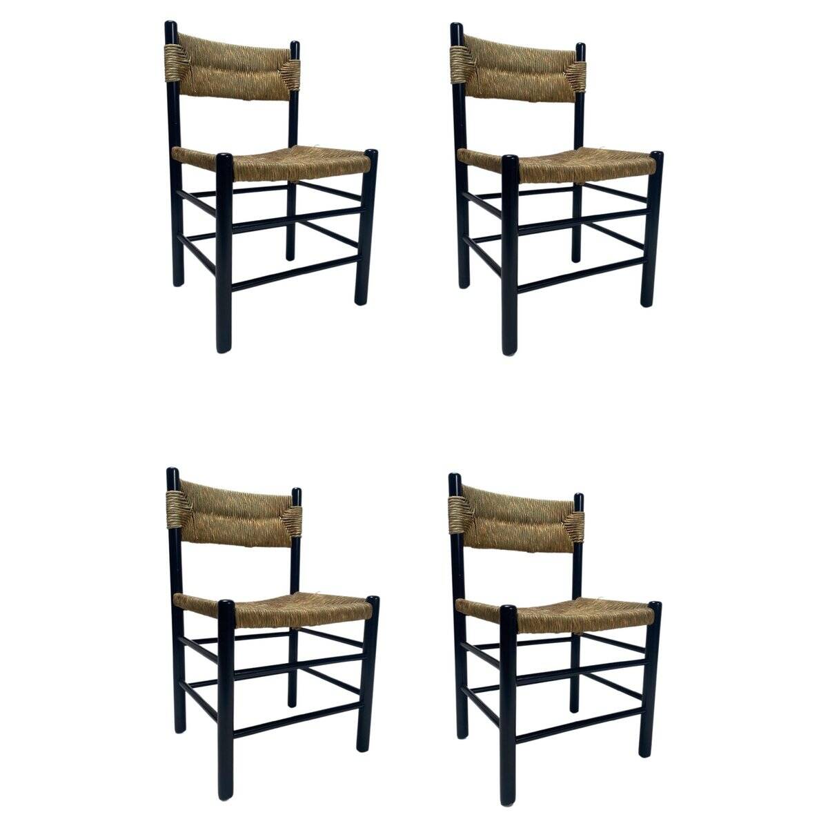 Mid-Century Dordogne Chairs in the style of Charlotte Perriand, 1960s, Set of 4